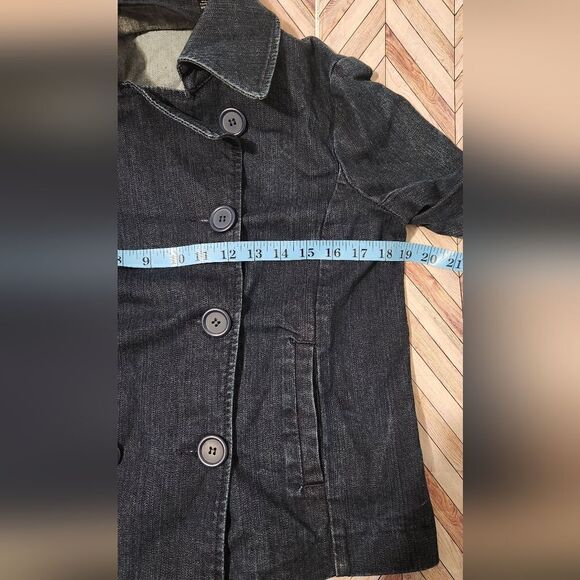 New York and co. denim double breast buttoned pea coat size S - Picture 10 of 16